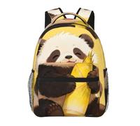 CNTDBU Panda eating Lightweight Casual Backpack-Water Resistant Daypack for Adults, Comfortable Travel Bag with Padded Shoulder Straps