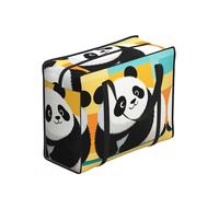 CNTDBU Panda Heavy Duty Shopping Tote Bag-Waterproof Reusable Grocery Bag With Zip, Foldable Storage Bag For Travel Picnic