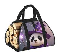 CNTDBU Panda Wizard Magic Firewood Carrier Bag-Heavy Duty Canvas Log Tote, Waterproof Wood Hauler with Padded Handles