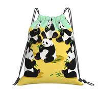 CNTDBU Pandas That Eat Bamboo Large Cinch Sack Bag-Waterproof Lightweight Rucksack For Gym Sports, Casual Drawstring Backpack For Travel Hiking