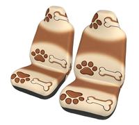 CNTDBU Paw Print Bone Car Seat Covers 2 Pack-Universal Fit Front Seat Protector for Cars SUV Truck, Elastic Bottom Breathable Auto Seat Covers