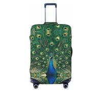 CNTDBU Peacock Tail Gold S Stretchy Suitcase Cover-Elastic Luggage Protector for Travel, Scratch Resistant Fit Most Suitcases