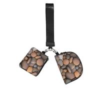 CNTDBU Pebbles In The Beach Wristlet Keychain Wallet For Women-Small Wrist Bag For Keys Cards, 2 Pack Zip Pouch For Running Gym Travel, Outdoor Sports