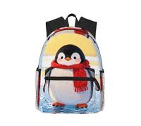 CNTDBU Penguin Scarf Lightweight Backpack for Women Men-Casual Daypack for Travel Work, Laptop Bag for Daily Commute