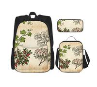 CNTDBU Plant Guide Backpack Lunch Bag Pouch Set-3 in 1 Travel Bag for Commuters, Insulated Lunch Tote for Work with Laptop Sleeve