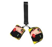 CNTDBU Pop Art Portrait Wristlet Keychain Wallet For Women-Small Wrist Bag For Keys Cards, 2 Pack Zip Pouch For Running Gym Travel, Outdoor Sports