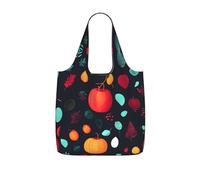 CNTDBU Pumpkin Flowers Packaway Shopping Tote-Lightweight Reusable Foldable Bag for Groceries, 25L Travel Rucksack with Drawstring for Work Gym