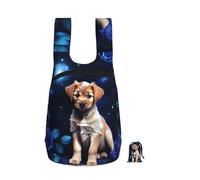 CNTDBU Puppy Blue Rose Foldable Backpack 16l-Lightweight Packable Daypack For Travel, Waterproof Hiking Rucksack With Zip For Men Women