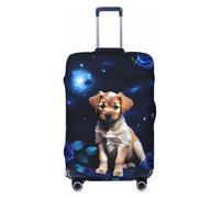 CNTDBU Puppy Blue Rose L Stretchy Suitcase Cover-Elastic Luggage Protector for Travel, Scratch Resistant Fit Most Suitcases