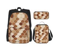 CNTDBU Python Scale Geo Backpack Lunch Bag Pouch Set-3 in 1 Travel Bag for Commuters, Insulated Lunch Tote for Work with Laptop Sleeve