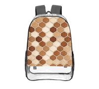 CNTDBU Python Scale Geo Clear Backpack 16 Inch Heavy Duty-Stadium Approved Transparent PVC Bookbag, Reinforced Bottom Travel Daypack Unisex