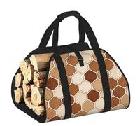 CNTDBU Python Scale Geo Firewood Carrier Bag-Heavy Duty Canvas Log Tote, Waterproof Wood Hauler with Padded Handles