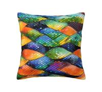 CNTDBU Rainbow Fish Scale Double Sided Plush Cushion Cover-Soft Cozy Square Pillow Case with Hidden Zip, Decorative Throw Pillow Cover for Bed Sofa Car