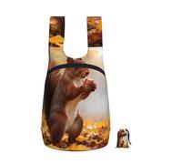 CNTDBU Red Squirrel Foldable Backpack 16l-Lightweight Packable Daypack For Travel, Waterproof Hiking Rucksack With Zip For Men Women