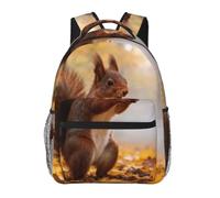 CNTDBU Red Squirrel Lightweight Casual Rucksack for Adults-Large Capacity Travel Daypack with Padded Straps, Water Resistant Commuter Bag