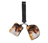 CNTDBU Red Squirrel Wristlet Keychain Wallet For Women-Small Wrist Bag For Keys Cards, 2 Pack Zip Pouch For Running Gym Travel, Outdoor Sports