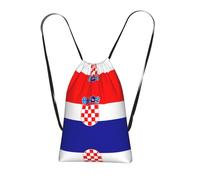 CNTDBU Republic of Croatia flag Foldable Drawstring Rucksack-Lightweight Packable Reusable Shopping Bag for Travel, Compact Pocket Sling Backpack for Camping Gym