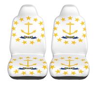 CNTDBU Rhode Island State Flag Car Seat Covers 2 Pack-Universal Fit Front Seat Protector for Auto SUV Truck, Breathable Fabric with Elastic Bottom