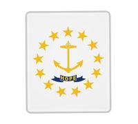 CNTDBU Rhode Island State Flag Rubber Base Mouse Mat with Stitched Edge-Non-Slip Desk Mat for Office Gaming, Smooth Cloth Surface Multiple Vertical