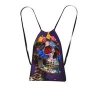 CNTDBU Romance until death Foldable Drawstring Rucksack-Lightweight Packable Reusable Shopping Bag for Travel, Compact Pocket Sling Backpack for Camping Gym