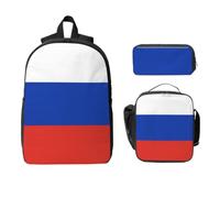 CNTDBU Russian Flag Backpack Set-3-in-1 Travel Bag Lunch Bag Storage Pouch | Waterproof Durable 600d Oxford. Fits 15in Laptop. Great For Work.