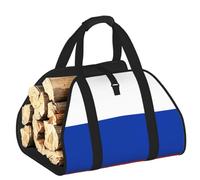 CNTDBU Russian Flag Firewood Carrier Bag-Heavy Duty Canvas Log Tote, Waterproof Wood Hauler with Padded Handles