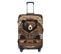 CNTDBU Rustic Lodge Bear M Stretchy Suitcase Cover-Elastic Luggage Protector for Travel, Scratch Resistant Fit Most Suitcases
