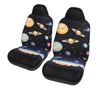 CNTDBU Saturn Jupiter Earth Universal Car Seat Covers 2 Pack - 3D Foam Padding Polyester Protection for Sedan, SUV and Van Seats