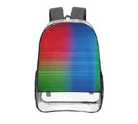 CNTDBU Scan Line Art Clear Backpack 16 Inch Heavy Duty-Stadium Approved Transparent PVC Bookbag, Reinforced Bottom Travel Daypack Unisex