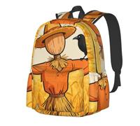 CNTDBU Scarecrow Crow Lightweight Casual Backpack for Adults-Large Capacity Travel Daypack with Padded Straps, Water Resistant Commuter Bag