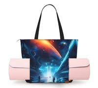 CNTDBU Science Fiction Future Women's Yoga Bag-Large Gym Tote with Yoga Mat Holder, Lightweight Shoulder Bag for Workout Travel Beach