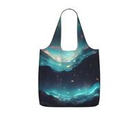 CNTDBU Science Fiction Stars Packaway Shopping Tote-Lightweight Reusable Foldable Bag for Groceries, 25L Travel Rucksack with Drawstring for Work Gym