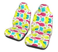 CNTDBU Seamless Memphis Car Seat Covers 2 Pack-Universal Fit Front Seat Protector for Cars SUV Truck, Elastic Bottom Breathable Auto Seat Covers