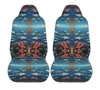 CNTDBU Sharks Under The sea Car Seat Covers 2 Pack for Front Seats, Universal Stretch Seat Protectors for Car SUV Truck Van