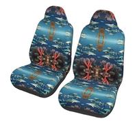 CNTDBU Sharks under the sea Car Seat Covers 2 Pack-Universal Fit Front Seat Protector for Cars SUV Truck, Elastic Bottom Breathable Auto Seat Covers
