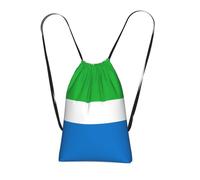 CNTDBU Sierra Leone flag Foldable Drawstring Rucksack-Lightweight Packable Reusable Shopping Bag for Travel, Compact Pocket Sling Backpack for Camping Gym