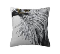 CNTDBU Sketching an eagle Double Sided Plush Cushion Cover-Soft Cozy Square Pillow Case with Hidden Zip, Decorative Throw Pillow Cover for Bed Sofa Car