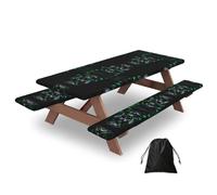 CNTDBU Snake Skull Deadly Picnic Table Cover 72in-Waterproof Bench Covers Set for Camping, Elastic Edge Tablecloth for Outdoor BBQ