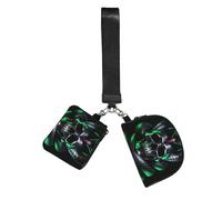 CNTDBU Snake Skull Deadly Wristlet Keychain Wallet For Women-Small Wrist Bag For Keys Cards, 2 Pack Zip Pouch For Running Gym Travel, Outdoor Sports