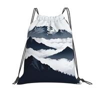 CNTDBU Snow Mountain Peak Large Cinch Sack Bag-Waterproof Lightweight Rucksack For Gym Sports, Casual Drawstring Backpack For Travel Hiking