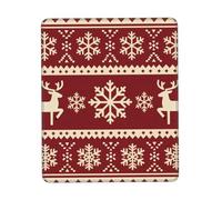 CNTDBU Snowflakes and reindeer Rubber Base Mouse Mat with Stitched Edge-Non-Slip Desk Mat for Office Gaming, Smooth Cloth Surface Multiple Vertical