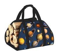 CNTDBU Solar System Planets Firewood Carrier Bag-Heavy Duty Canvas Log Tote, Waterproof Wood Hauler with Padded Handles