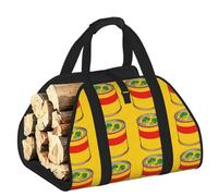 CNTDBU Soup can Firewood Carrier Bag-Heavy Duty Canvas Log Tote, Waterproof Wood Hauler with Padded Handles