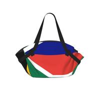 CNTDBU South African flag 2-in-1 Picnic Blanket Bag-Foldable Waterproof Round Mat for Beach Park, Portable Camping Tote with Storage Pockets for Outdoor Adventures