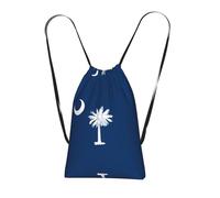 CNTDBU South Carolina Flag Foldable Drawstring Rucksack-Lightweight Packable Reusable Shopping Bag for Travel, Compact Pocket Sling Backpack for Camping Gym