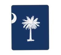 CNTDBU South Carolina Flag Rubber Base Mouse Mat with Stitched Edge-Non-Slip Desk Mat for Office Gaming, Smooth Cloth Surface Multiple Vertical