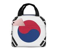 CNTDBU South Korea National Flag Insulated Lunch Bag-Thermal Cooler Tote with Foil Lining, Waterproof Lunch Box for Work