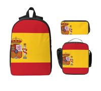 CNTDBU Spanish flag Backpack Set-3-in-1 Travel Bag Lunch Bag Storage Pouch
