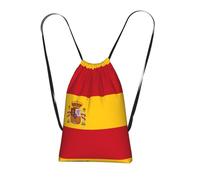 CNTDBU Spanish flag Foldable Drawstring Rucksack-Lightweight Packable Reusable Shopping Bag for Travel, Compact Pocket Sling Backpack for Camping Gym