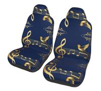 CNTDBU Staff Music Notes Car Seat Covers 2 Pack-Universal Fit Front Seat Protector for Cars SUV Truck, Elastic Bottom Breathable Auto Seat Covers